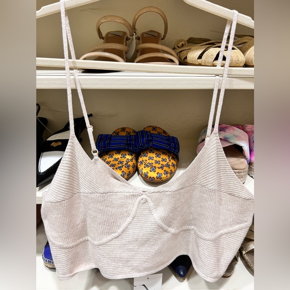 NWT Favorite Daughter Spaghetti Sweater Bralette - Picture 2 of 10